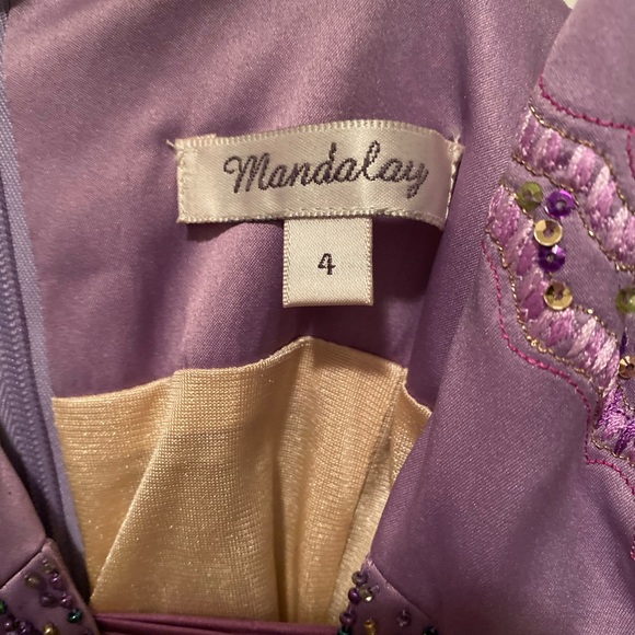 Mandalay Purple Silk Cocktail Dress Small (size 4) - Picture 4 of 6